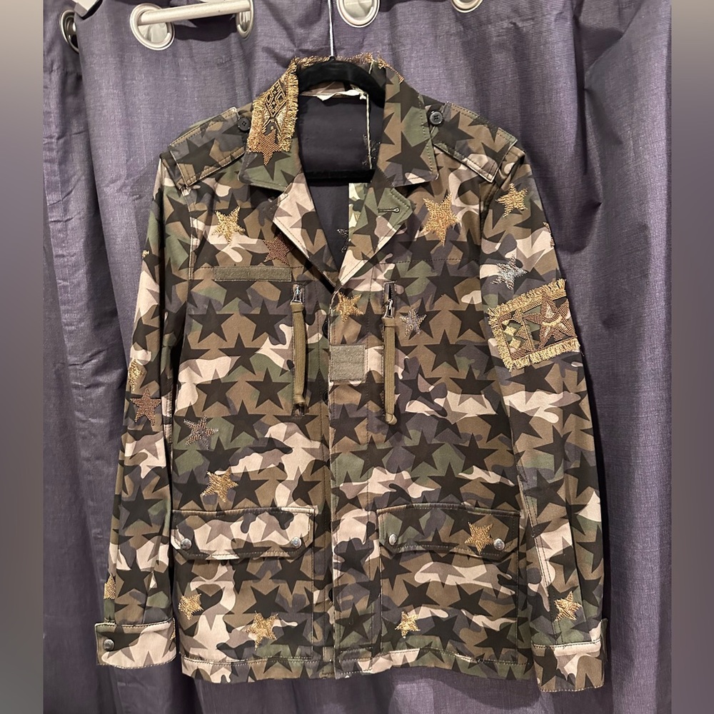 Valentino Camo Gold Star Army Jacket